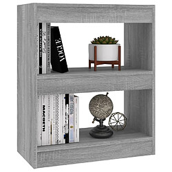 Avis vidaXL Bibliothèque/Séparateur de pièce Sonoma gris 60x30x72 cm