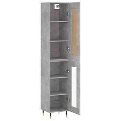 Avis vidaXL Buffet haut Gris béton 34,5x34x180 cm Bois d'ingénierie