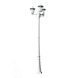 vidaXL Lampadaire de jardin 3 bras 215 cm Blanc Aluminium