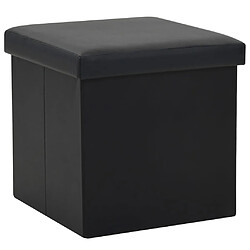 vidaXL Tabourets de rangement pliables lot de 2 noir similicuir