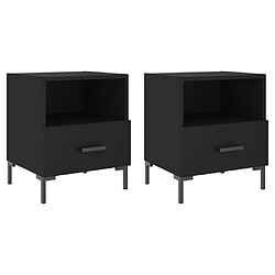 vidaXL Tables de chevet 2 pcs noir 40x35x47,5 cm bois d’ingénierie