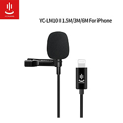 Universal Microphone YC LM10 II Microphone éclair à collier professionnel 1,5 m 3 m 6 m Câble pour XS XR XR X/11/8/8 Plus 6/7 Plus iPad | Microphone