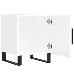 Maison Chic Lot de 2 Tables de chevet,Table de nuit,Table d'appoint pour salon blanc brillant 40x40x50 cm -MN45384 pas cher