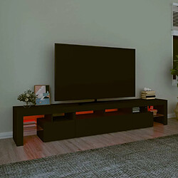 Maison Chic Meuble TV avec lumières LED, Banc TV pour salon, Meuble de rangement Noir 230x36,5x40 cm -GKD53369 pas cher