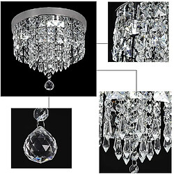 Acheter Universal Ampoule cristal CH Heller Lustre moderne à LED Fixation en acier inoxydable ; perles de 250 mm(Transparent)