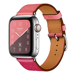 Wewoo Bracelet de poignet en cuir bicolore à boucle unique pour Apple Watch séries 3 et 2 et 1 42 mmrose rouge + rose 