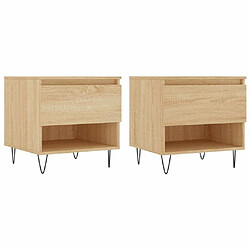 Maison Chic Lot de 2 Tables basses,Table Console pour salon chêne sonoma 50x46x50 cm bois d'ingénierie -MN40214