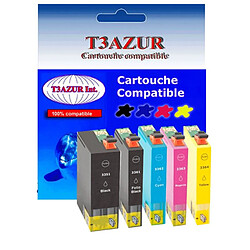 Lot de 5 cartouches d'encre compatibles Epson XP-530, XP-540, XP-630 - T3AZUR