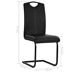 vidaXL Chaises à manger cantilever lot de 2 noir similicuir pas cher