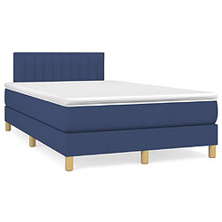 Maison Chic Lit adulte- Lit + matelas + LED,Sommier à lattes de lit matelas et LED bleu 120x190 cm tissu -GKD50206