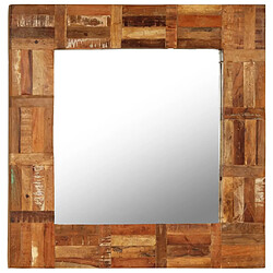 vidaXL Miroir mural Bois de récupération massif 60 x 60 cm 