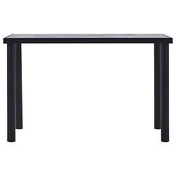 vidaXL Table de salle à manger Noir et gris béton 120x60x75 cm MDF