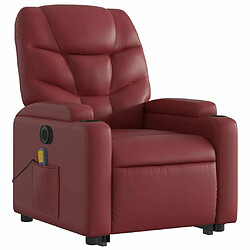 Avis Maison Chic Fauteuil Relax pour salon, Fauteuil inclinable de massage électrique rouge bordeaux -GKD11781