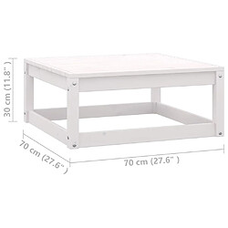 vidaXL Repose-pieds de jardin avec coussins lot de 2 Blanc Bois de pin pas cher