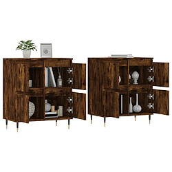 Avis Maison Chic Ensemble de 2 Buffets,commode,console pour rangement chêne fumé bois d'ingénierie -MN28923