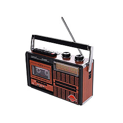 Universal Vintage portable AM FM SW tape support sans fil Bluetooth haut-parleur multifonction magnétoscope radio(brun) 