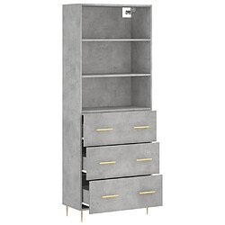 Acheter Maison Chic Buffet,Meuble de Rangement,commode pour salon,Cuisine Gris béton 69,5x34x180 cm Bois d'ingénierie -MN53550