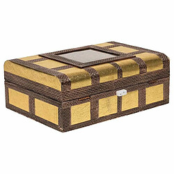 Boîte à bijoux Alexandra House Living Doré Aluminium Bois MDF 20 x 7 x 27 cm pas cher