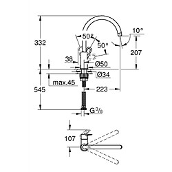 Grohe BAULOOP MITIGEUR EVIER BEC C