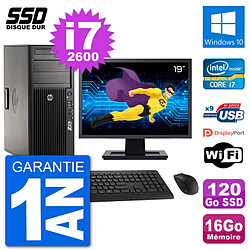 PC Tour HP Z210 Ecran 19" Intel i7-2600 RAM 16Go SSD 120Go Windows 10 Wifi · Occasion 