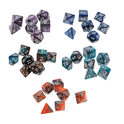 Dés polyédriques acryliques Jeu de dés Jouer 35 Pièces Dés Polyédrique Jeux de Rôle Donjons et Dragons D & D Dice, Jeu de Dés