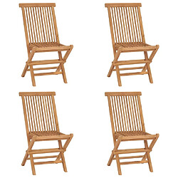 Maison Chic Lot de 4 Chaises de jardin,Fauteuil d'extérieur pliables Bois de teck massif -MN21369