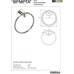 Bemeta - Maison De La Tendance Anneau de serviette de douche OMEGA en chrome 16x19x5,5cm