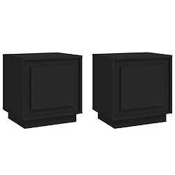 Maison Chic Lot de 2 Tables de chevet - Tables de Nuit noir 44x35x45 cm bois d'ingénierie