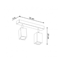 Acheter Luminaire Center Spot Keke Oak Bois Chêne 2 ampoules 20cm