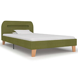 Avis Maison Chic Lit adulte - Cadre de lit avec LED,Structure du lit Contemporain Vert Tissu 90 x 200 cm -MN48694