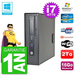 PC HP EliteDesk 800 G1 SFF i7-4770 RAM 16Go Disque 2To Graveur DVD Wifi W7 · Occasion 