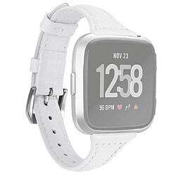 Wewoo Bracelet pour montre connectée Fitbit Versa 2 Smartwatch en cuir véritableversion rétractable Blanc 