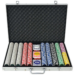 vidaXL Jeu de poker avec 1000 jetons Laser Aluminium 