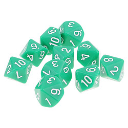 20pcs Dés 10 Faces D10 en Plastique Translucide pour Jeux de Société - Rouge + Vert