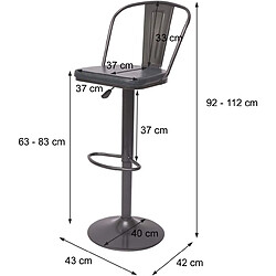 Decoshop26 Ensemble de 2 tabourets de bar chaise haute réglable en hauteur rotatif design industriel en simili cuir beige et métal TDB04090