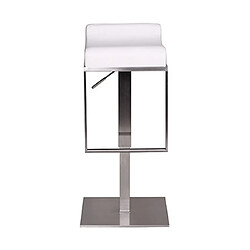 Mes Tabouret de bar 90x60x40 cm en cuir blanc et métal