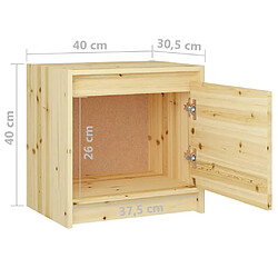 vidaXL Tables de chevet 2 pcs 40x30,5x40 cm Bois de sapin massif pas cher