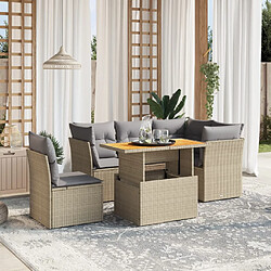 vidaXL Salon de jardin avec coussins 5 pcs beige résine tressée