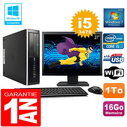 PC HP Compaq 8300 SFF Core I5-3470 Ram 16Go Disque 1 To Wifi W7 Ecran 27" - Occasion