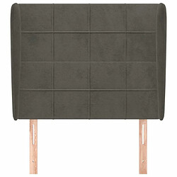 Avis Maison Chic Tête de lit scandinave avec oreilles,meuble de chambre Gris foncé 103x23x118/128 cm Velours -MN29730