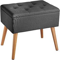 Acheter Tectake Banc avec coffre de rangement aspect lin RANYA - gris foncé