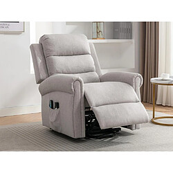 Vente-Unique Fauteuil massant en tissu avec releveur électrique - Beige - LOVARI