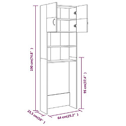 vidaXL Meuble pour machine à laver Chêne marron 64x25,5x190 cm pas cher