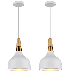 Stoex 2PCS Lampe À Suspension Moderne Ø15CM Plafonnier Vintage Lampe À Suspension Nordique Pour Café, Bar, Restaurant (Blanc)