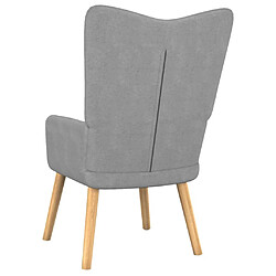 Maison Chic Chaise de relaxation | Fauteuil relax avec tabouret Gris clair Tissu -GKD91278 pas cher