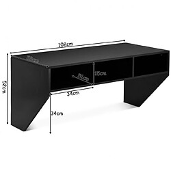 Acheter Helloshop26 Bureau murale avec 3 etagéres de rangement 108 x 53 x 52 cm table pour étude cuisine bar noir 20_0005683