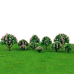 Modèle Arbre,Railroad Scenery,Les arbres du modèle avec fleur rose