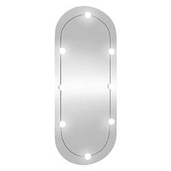 Maison Chic Miroir mural avec lumières LED | Miroir Décoration pour Maison Salle de Bain 45x100 cm verre ovale -GKD68158