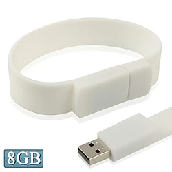 Wewoo Clé USB blanc Disque Flash USB 2.0 Bracelets Silicon 8 Go 