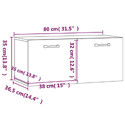 vidaXL Armoire murale chêne fumé 80x36,5x35 cm bois d'ingénierie pas cher